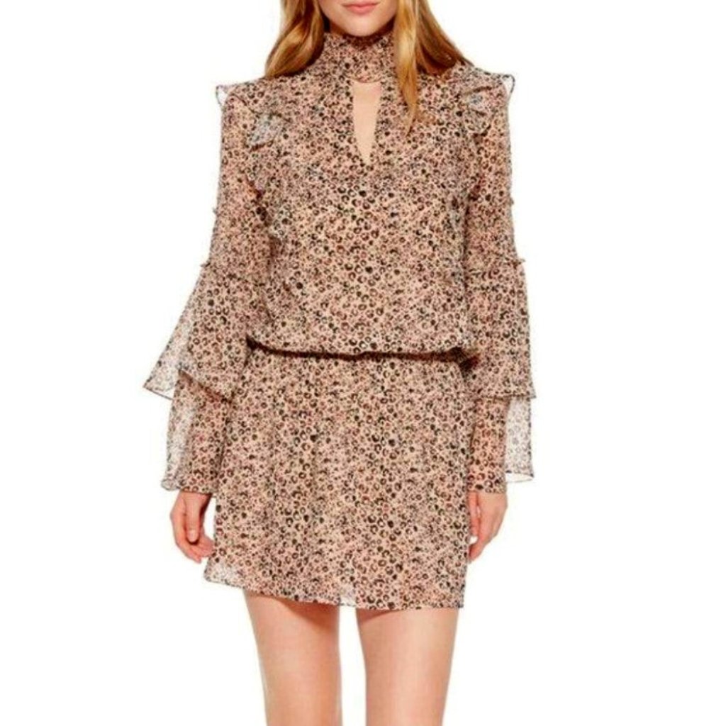 Parker Elliana Leopard Print Smocked Minidress
